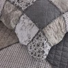 ABREEZE Grey Rose Floral Patchwork Quilts Cotton Queen Size Quilted