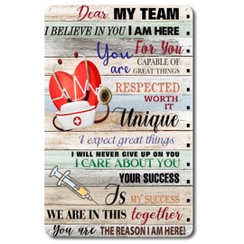 QYAYIK Office Decorations for Work School Nurse Office Decorations, In This Office Wall Art Dear My Team Nurse Gift Art Medical Staff Artwork Inspirational Nurse Sign 12x8 Inch