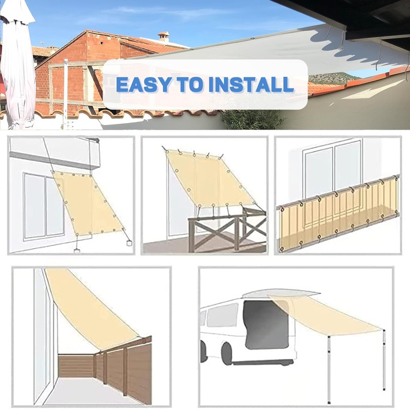 Waterproof Awning, Rectangle, Premium Polyester, Many Lengths and Widths Available,