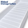 Rainwater Gutter Downspout Splash Block – White Ribbed PP Plastic