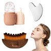 3-in-1 Facial Massager Set, Walnut Face Brush, Stainless Steel Gua