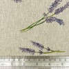 Cotton Rich Linen Look Upholstery Fabric Purple Lavender Flower Digital