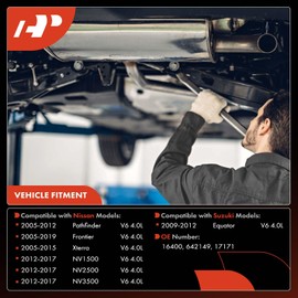 A-Premium Rear Left Catalytic Converter Kit Direct-Fit Compatible with Nissan Frontier 2005-2019, Pathfinder 2005-2012, NV1500, NV2500, NV3500, Xterra & Suzuki Equator, 4.0L, EPA Compliant