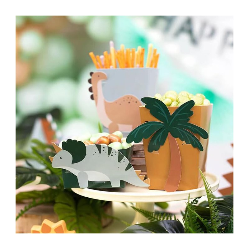 Dinosaur Party Snack Boxes Set of 6 | 4 Large