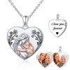 Sterling Silver Mother Daughter Heart Locket Necklace That Holds Pictures