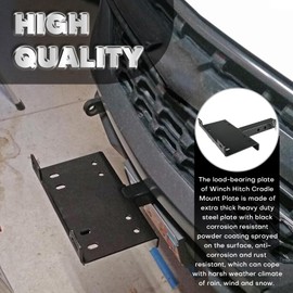 VONLX Winch Hitch Mounting Plate, Towing Winch Mounts Universal 2" Receiver Trailer Hitch Winch Mount Bracket for Recovery Winches Hitch Winch Cradle Mounting Plate Fit for ATV UTV SUV Pickup Truck