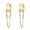 Gold Chain Earrings for Women Silver Double Layers Chain Earrings