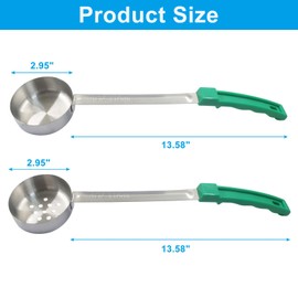Hordion 4 Pcs Portion Control Serving Spoons Ladle Scoops (Green, 4oz)