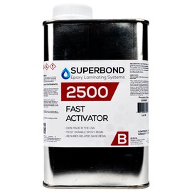 Superbond Laminating Epoxy 2500 Activator Pint Can - for Use with The 1500 Base Resin Great for Fiberglass laminations, Structural use, Putty and so Much More…