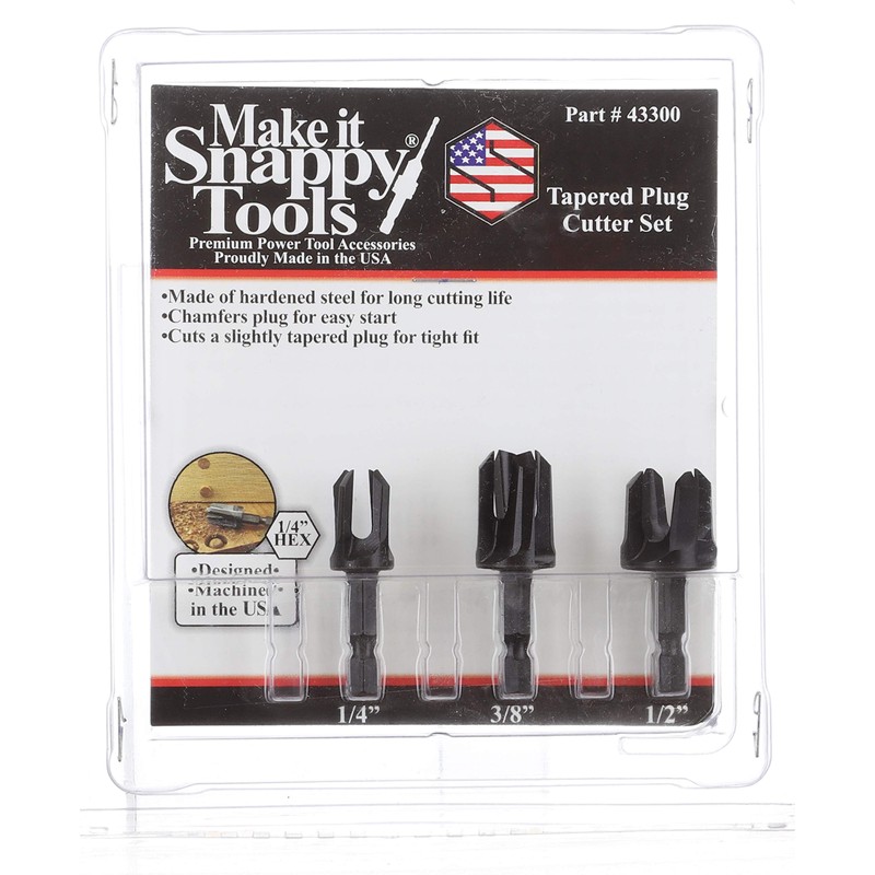 Make it Snappy Tools 3 Piece Tapered Plug Cutter Set