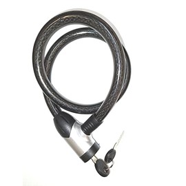 TERF® Heavy Duty Bicycle Cable Lock 800mm (0.8 Meter) Long and 15mm Thick Spiral Steel Cable with Vinyl Cable Cover Ideal for Electric Bike Cycle Garage Door Gate and Out Door Equipment - Pack of 1