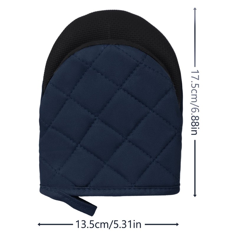 1 Pair Short Oven Mitts, Heat Resistant Silicone Kitchen Mini