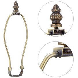 2 Packs Antique Brass Lamp Finial Cap Knob for Lamp Shade, 1-3/8 Inches Small Size - Elegant Decorative Accessory（Brass）