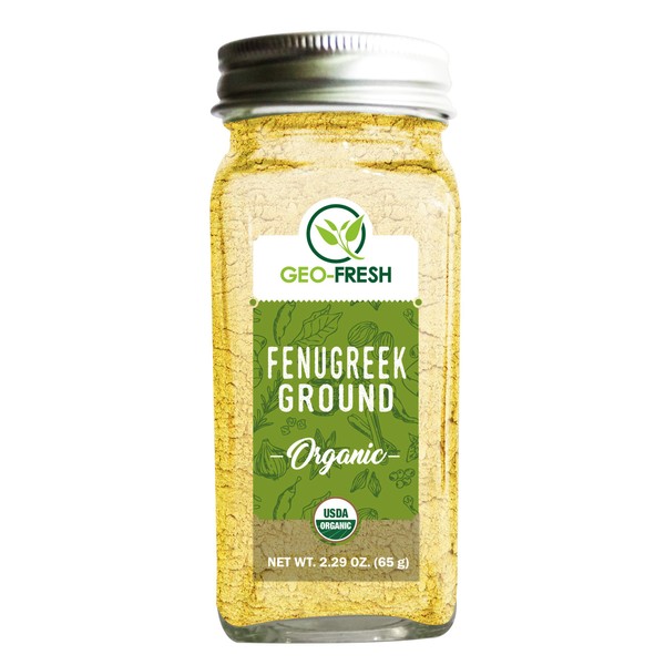 Geo-Fresh Polvo orgánico Fenugreek 2.29 oz. (65 g)