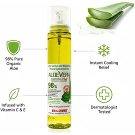 BioMiracle Aloe Vera Soothing Mist Soothing Gel with 9 Natural Plant Extracts, Deep Hydration Pump Bottle - 3 Pack
