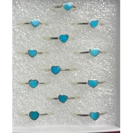 Natural Creations sterling silver stackable ring Size 5 Turquoise Heart
