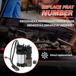 YDMON Bomba de compresor de suspensin neumtica, compatible con Jeep Grand Cherokee 2011-2016 Overland Limited 3.0L 5.7L, pieza de repuesto automotriz 