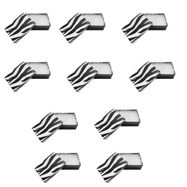 DBM IMPORTS 100 PC Set Gift Boxes Jewelry Zebra Animal Print Cotton Filled 3-1/2 x 3-1/2 x 1