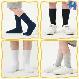 Saracat Unisex Kids 100% Natural Cotton Crew Dress Socks