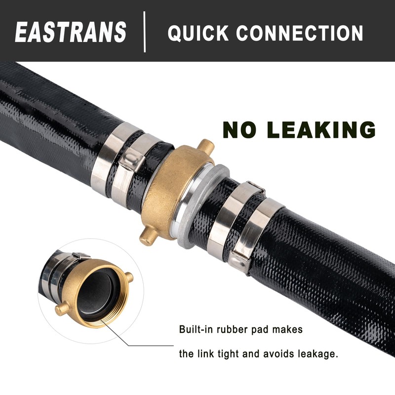 2" x 100' Black PVC Backwash and Discharge Hose for