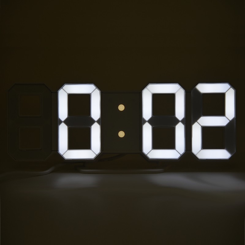 Multi Function Large 3D LED Digital Wall Clock Alarm Snooze