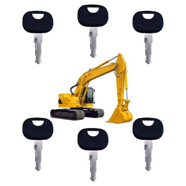 Srvauyea Pack of 6 Forklift Ignition Keys, Construction Machinery Keys,