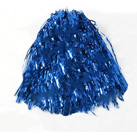 1Pcs Blue Cheerleading Pom with Handle for Team Spirit Sports Dance Cheering Kids Adults Pom Poms Metallic Cheer Pom Poms with Plastic Handles for Rooters Cheering Squard Team Spirit Sports Poms