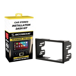 Scosche VW2351B Double DIN Radio Install Dash Kit Compatible with Select 2002-05 Volkswagen Vehicles- Aftermarket Car Stereo Installation Kit - Factory Texture Match - See Fit Guide Image for Vehicles