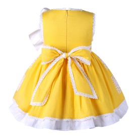 Ju petitpop Newborn Baby Easter Summer Yellow Lace Dresses Outfit Baby Infant Cute Jumpsuit Clothing Set