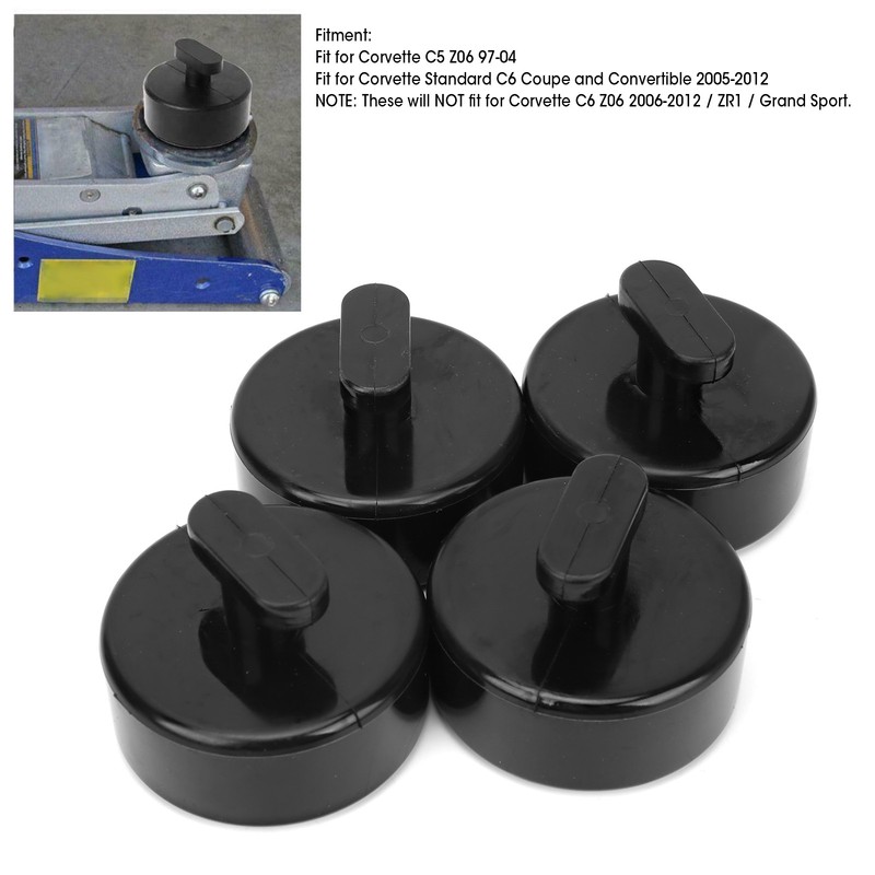 4pcs Jack Lift Pad Lifting Pucks Rubber Black Auto Accessory
