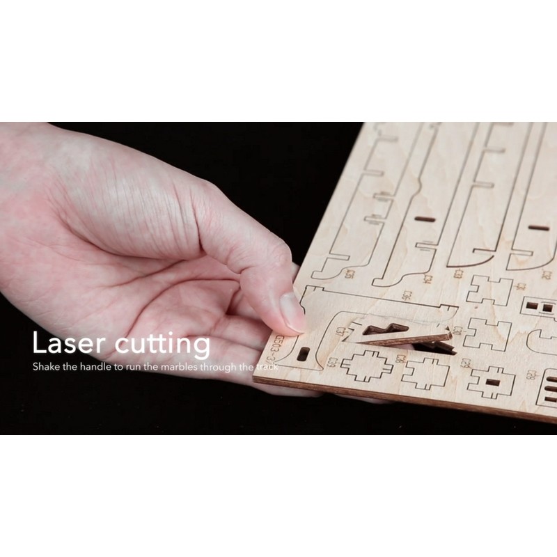 ROKR 3D Wooden Puzzles Marble Run Mechanical Model Kit for
