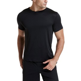 ATHLIO Men's Workout Running Shirts, Sun Protection Quick Dry Athletic Shirts, Short Sleeve Gym T-Shirts, 3pack Hyper Dri Black/Black/Black, Medium