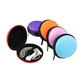 6Pcs Round Portable Macaroon Carrying Hard EVA Case Earbuds Pocket Collection Box Earphone Headphone Cable Jewelry Storage Container Bag
