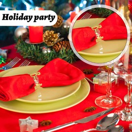 Napkin Rings, Pack of 12 Bismillah Letter Metal Napkin Ring Set, Alphabet Napkin Buckles Holder Napkin Rings for Wedding Party Ramadan Banquet Table Decoration