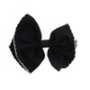 Black Scalloped Edge Bow Hair Clip Small - Set of