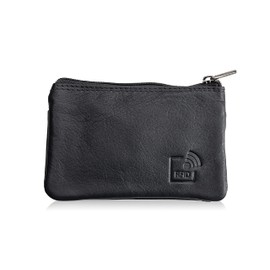 Josephine Osthoff Key Case Leather Women's Key Bag Coin Purse Key Case Key Ring Case Men's Mini with Credit Cards RFID Protection (973), navy