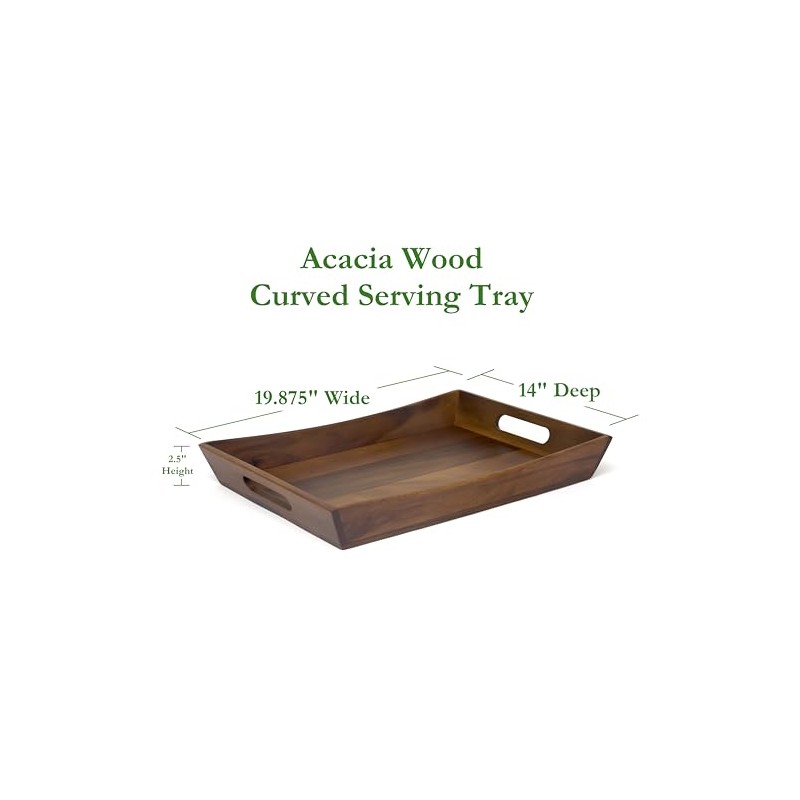 Lipper International Acacia Curved Serving Tray