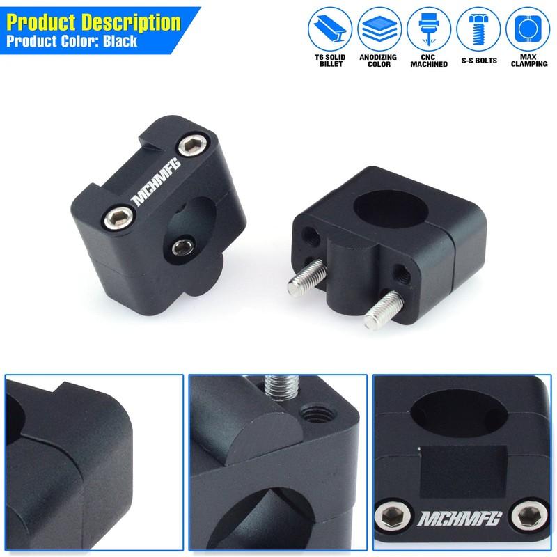 MCHMFG Universal Solid Handlebar Mount Kit For Motorcycle & Dirt