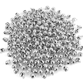 1/2 Inch Jingle Bells Small Bell Mini Bells, Tiny Crafts Bells, DIY for Christmas Home Making Ornaments Wreath Pet Decorations Bracelet Anklets Necklace Knitting Jewelry Making 120 Pcs, Silver