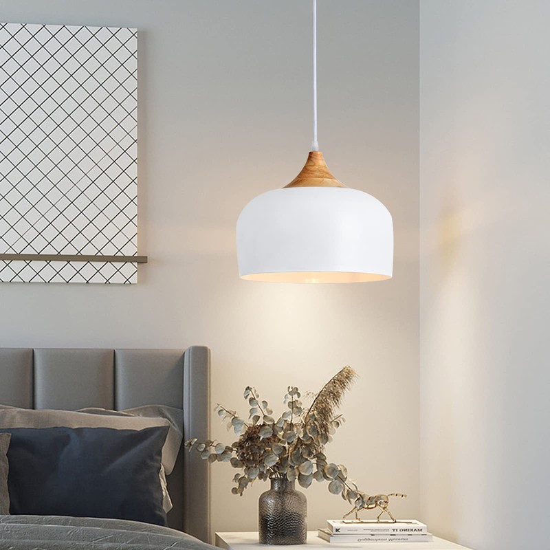 DOTCN Modern Solid Wood Pendant Light, Large Ceiling Hanging Lamp