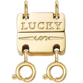 OHINGLT Lucky Necklace Layering Clasps Separator for Stackable Necklaces Chains,18K Gold and Silver Plated Multiple Necklace Clasps and Closures for Women Girl