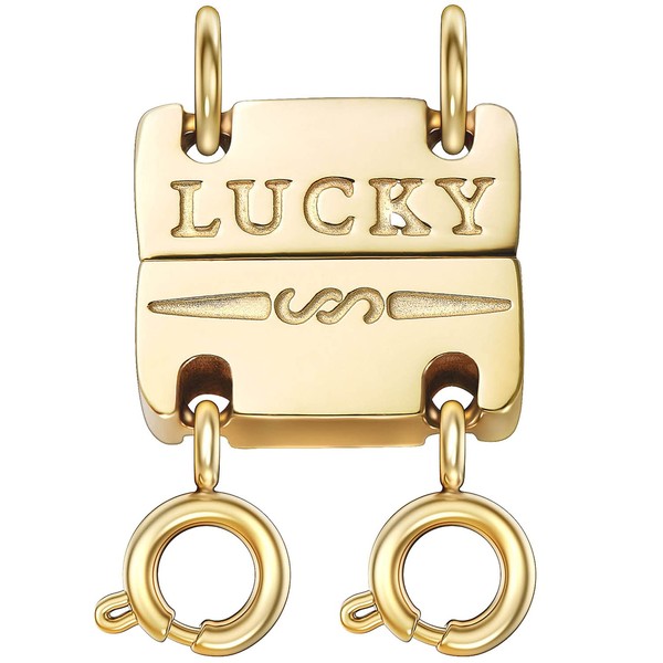 OHINGLT Lucky Necklace Layering Clasps Separator for Stackable Necklaces Chains,18K