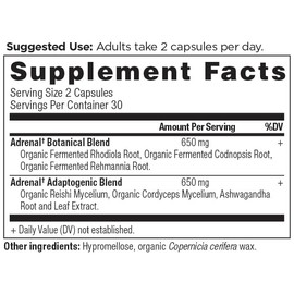 Ancient Nutrition Adrenal Support with Ashwagandha Supplement by Ancient Nutrition, Helps Reduce Stress & Fatigue, Paleo and Keto Friendly, Gluten Free, 1300mg, 60 Capsules