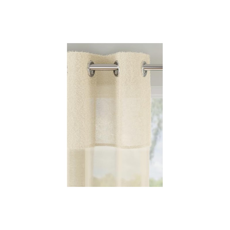Maple Textiles Eyelet Ring Top Heading Voile Curtain Panels Soft