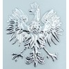 Poland, Polish Eagle Chrome Silver Finish Decal Emblem 3D Sticker
