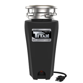 TITAN 10-US-TN-960-SL-3B Torque Garbage Disposal System with Stainless Steel Impellers & Griding Components, Black (3/4 HP | Slime Line)