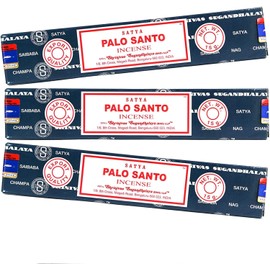 Satya Palo Santo Incense Sticks 15gram x 3 pack With Giftbrit Incense Sticks Holder for Meditation, Yoga, Relaxation, Healing and Positivity