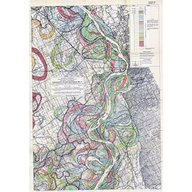 1944 Fisk Mississippi Meander Map Ancient River Bed Sheet 5 - Map Reproduction 16 X 24 inches
