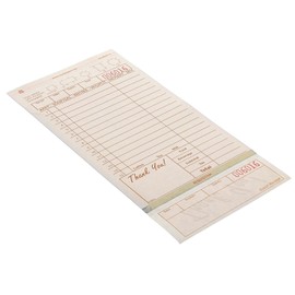 Royal AmerCare Tan Guest Check Paper Receipt Book, Carbonless Order Book with 17 Lines, 3 Part Loose, Case of 8 Server Notepad Books