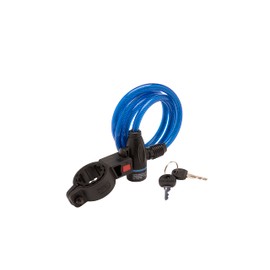 Burg-Wächter Spiral Cable Lock, 2 Keys, with Mounting Bracket, Length: 100cm, 1260 100, Assorted